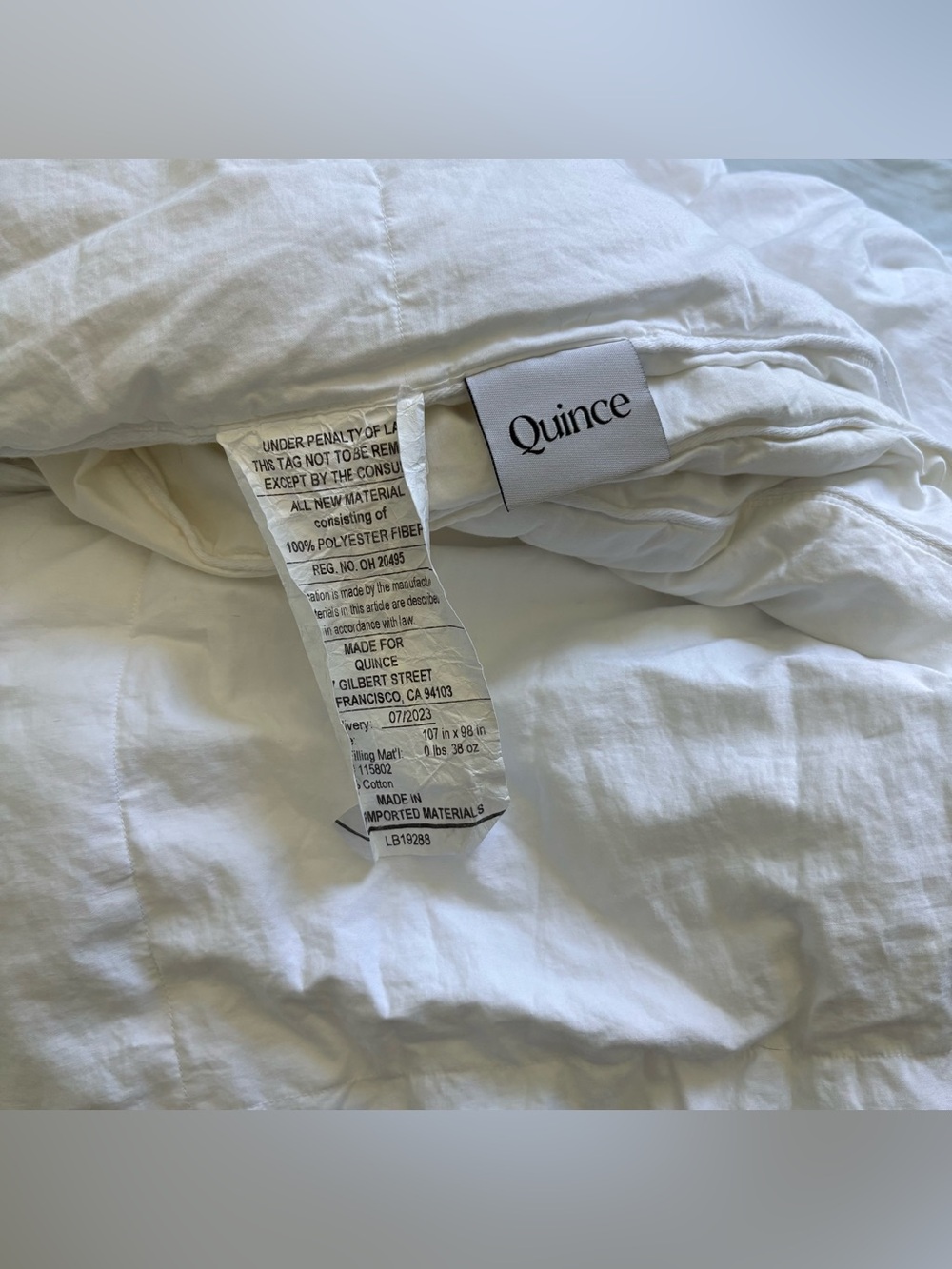 Quince White Lightweight Down Alternative Comforter Insert - King/Cal King